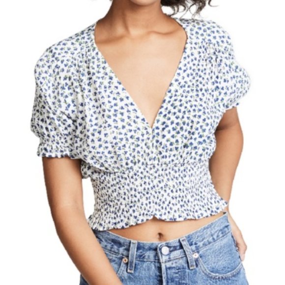 Faithful the Brand Printed Short Sleeve Cropped Top - Picture 1 of 6